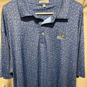Peter Millar Patterned Blue Polo